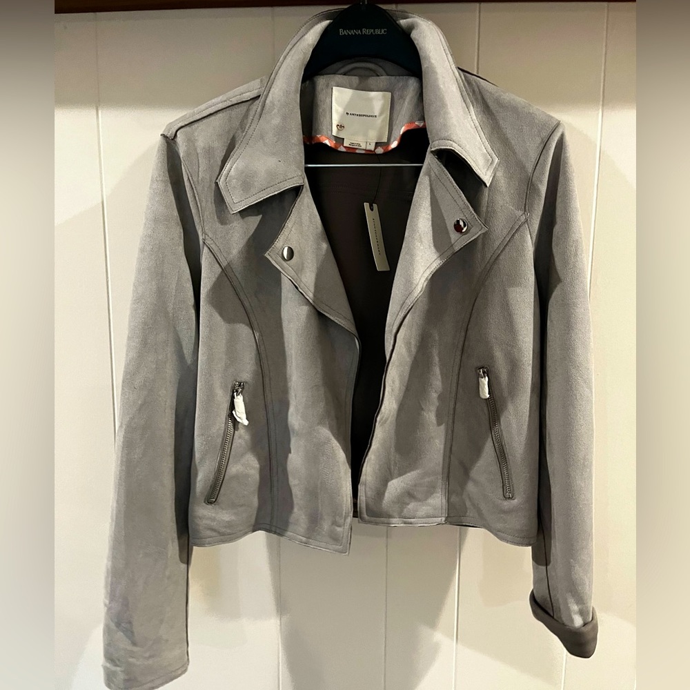 Suede Anthropologie Utility Jacket - Picture 1 of 7